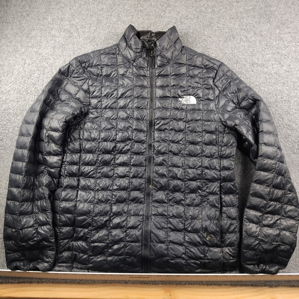 The North Face Jacket Mens Large ThermoBall Eco Black Puffer Insulated Full Zip